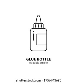 Glue bottle icon. Glue silhouette icon isolated on background. Flat vector for web and mobile applications. It can be used as - pictogram, logo, icon, infographic. Vector Illustration.