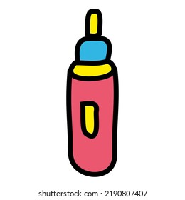 Glue Bottle Icon Symbol Sign, Hand Drawing Doodle