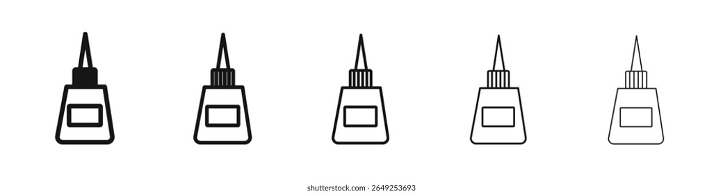 Glue bottle icon vector outline set illustration sign
