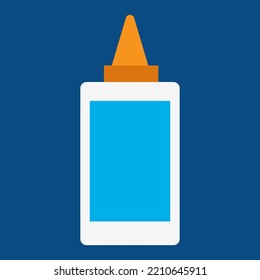 Glue bottle, illustration, vector, cartoon