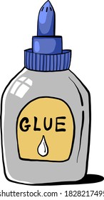 Glue in bottle, illustration, vector on white background