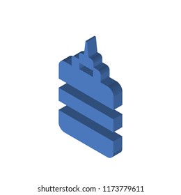 Glue bottle isometric left top view 3D icon