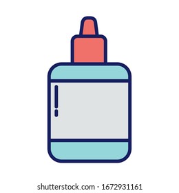 glue bottle, line and fill style icon vector illustration design