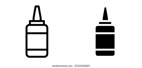 Conjunto de Vector de icono de revestimiento de botella de pegamento.