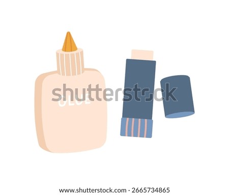 Glue bottle. Lotion container. illustration in flat style
