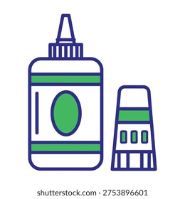 Glue bottle and nozzle on white background adhesive tools