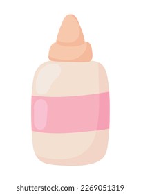 glue bottle school supply icon isolated