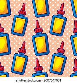 glue bottle seamless pattern vector illustration 