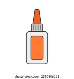 Glue Bottle, A small adhesive bottle, symbolizing office supplies and crafting materials.