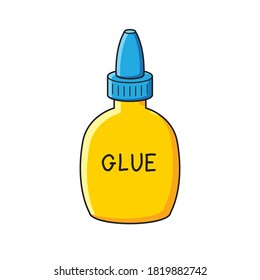 Glue bottle tube isolated cartoon vector icon