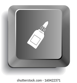 Glue bottle. Vector computer key.