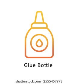 Glue Bottle Vector Gradient Outline Icon. Eps file 10