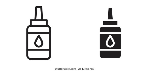 Icono de Vector de botella de pegamento en negro.