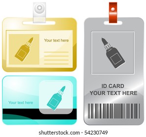 Glue bottle. Vector id cards.