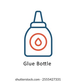 Glue Bottle Vector Two Colors Outline Icon. Eps file 10