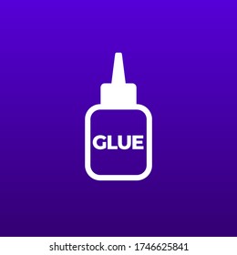 Glue bottle vector white icon