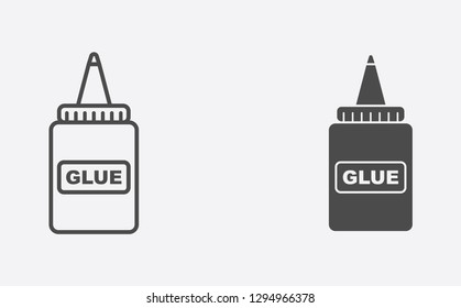 Glue filled and outline vector icon sign symbol