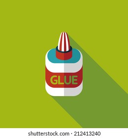 glue flat icon with long shadow,eps10