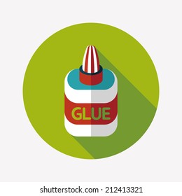 glue flat icon with long shadow,eps10