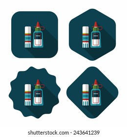 glue flat icon with long shadow,eps10