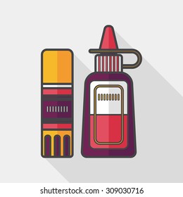 glue flat icon with long shadow,eps10