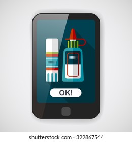 glue flat icon with long shadow,eps10