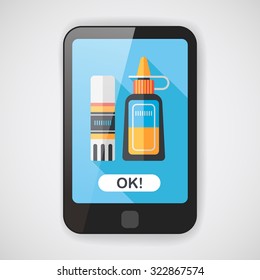 glue flat icon with long shadow,eps10