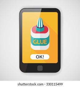 glue flat icon with long shadow,eps10
