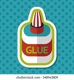 glue flat icon with long shadow,eps10