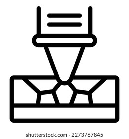 Glue floor icon outline vector. Wood tile. Home texture