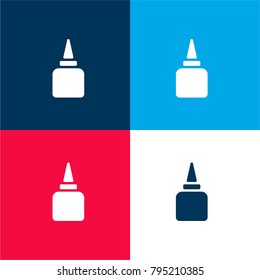 Glue four color material and minimal icon logo set in red and blue