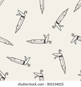 Glue gun doodle seamless pattern background