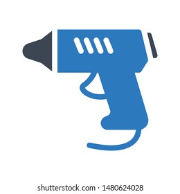 glue gun glyph colour vector icon