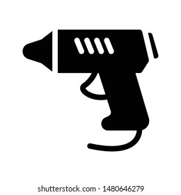 glue gun glyph flat vector icon
