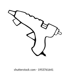 Icono hecho a mano con arma de gas. Ilustración vectorial en estilo doodle.