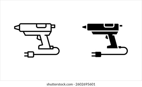 glue gun icon set. Linear style sign for mobile concept and web design. Vector illustration on white background