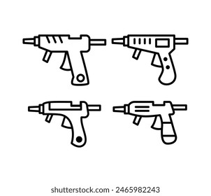 pegamento pistola iconos diseño de Vector simple negro blanco contorno símbolo colecciones Plantilla Conjuntos aislados