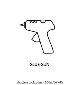 Glue gun line flat icon. Concept for web banners, site and printed materials. Needlework equipment