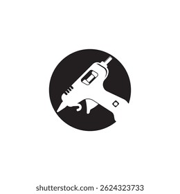 glue gun line vector illustration, isolated on white background.top view