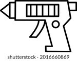  Glue Gun Outline Vector Icon Design
