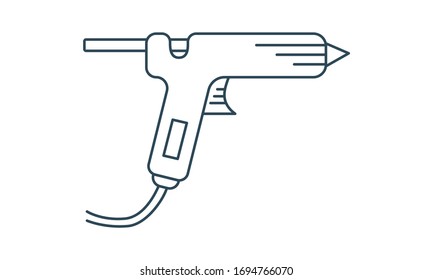 Glue gun vector icon. Simple illustration representing the equipment or instrument, often used in crafting or DIY projects