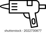 Glue gun Vector Line Icon Design
