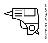 Glue Gun Vector Line Icon Design