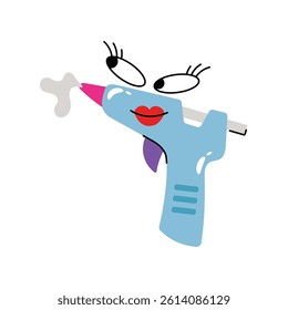 Glue gun Vector Sticker. Eps 10 File 
