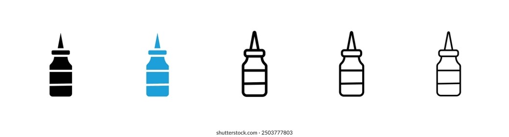 Glue icon in black and blue colors