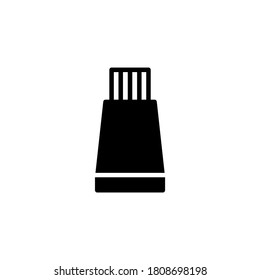 Glue Icon in black flat glyph, filled style isolated on white background