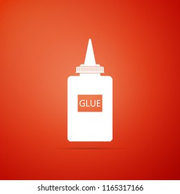 Glue icon isolated on orange background. Flat design. Vector Illustration