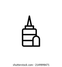 Glue Icon. Line Art Style Design Isolated On White Background