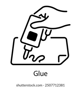 Glue icon in line style 