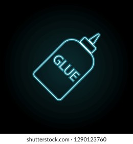 glue icon in neon style. Simple thin line, outline vector of education icons for UI and UX, website or mobile application